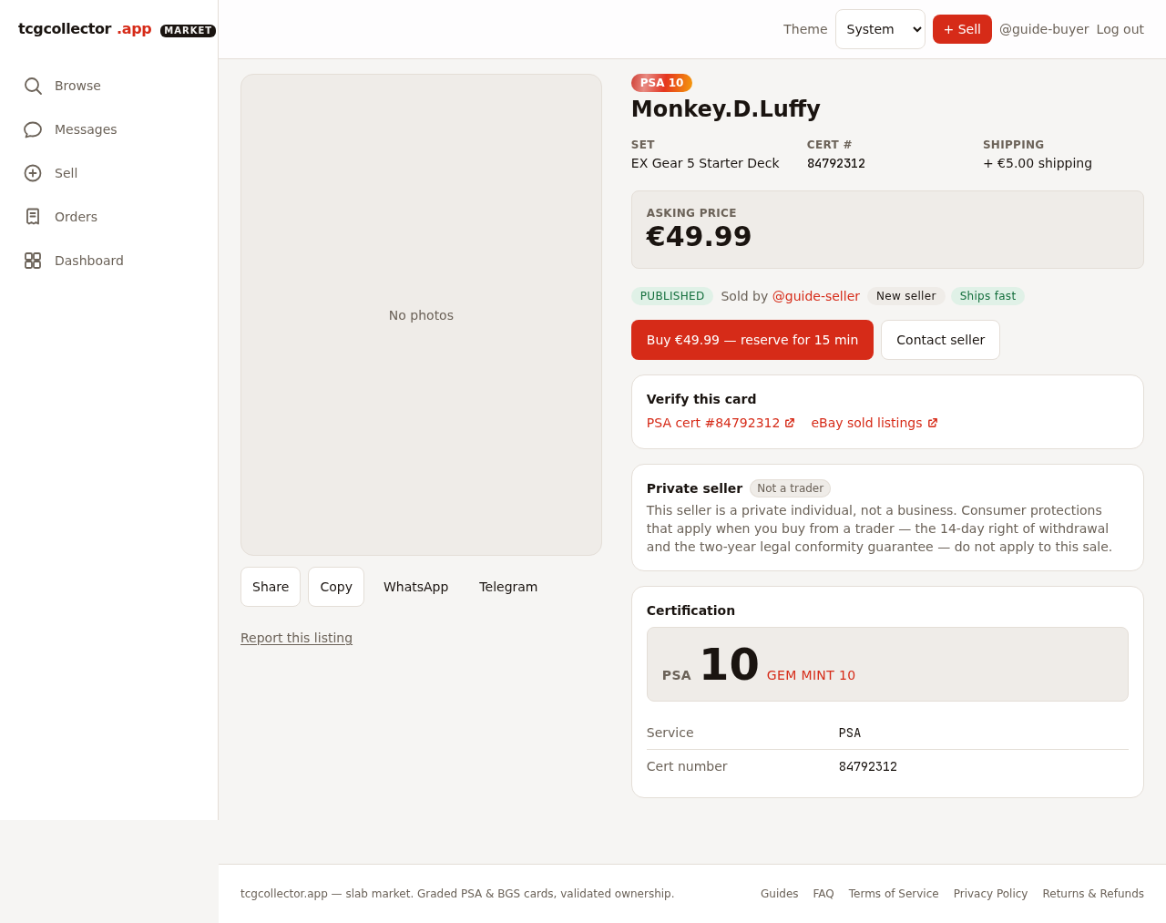 Buy — your payment is held in escrow — desktop